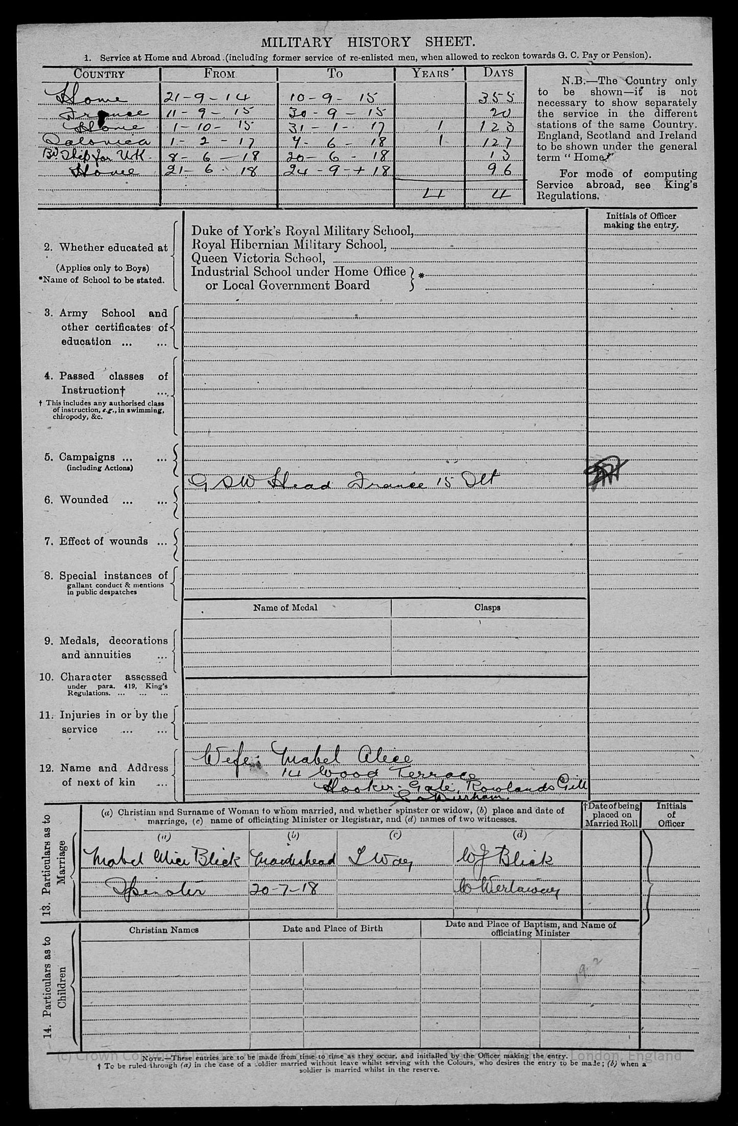 15th Durham Light Infantry - Wounded in Action - WW1 Medal Trio - South Lancashire Regt - Rowlands Gill
