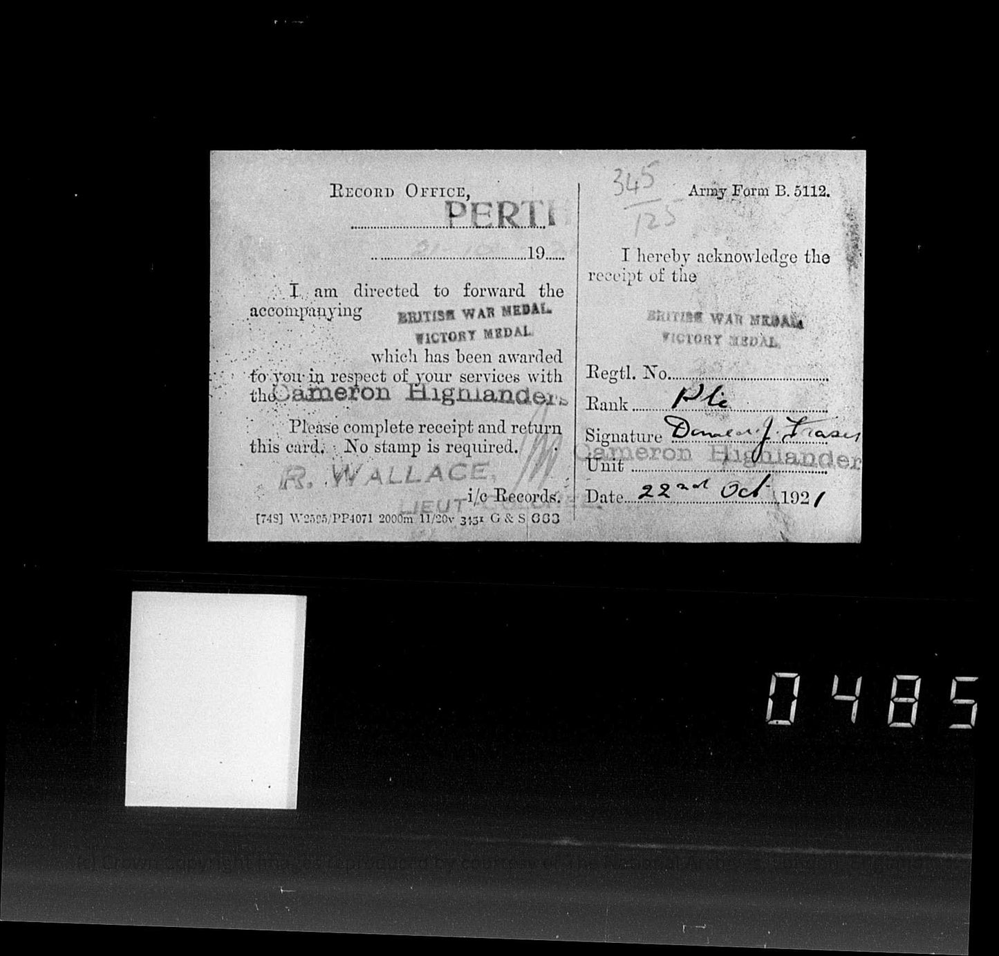 6th Cameron Highlanders POW Ypres 1917 WW1 Victory Medal Inverness Letters Home