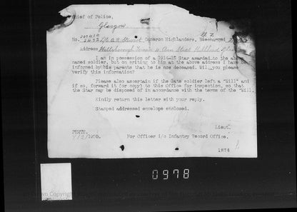 4th Bn Cameron Highlanders Died 1919 Victory Medal WW1 WIA Neuve Chapelle