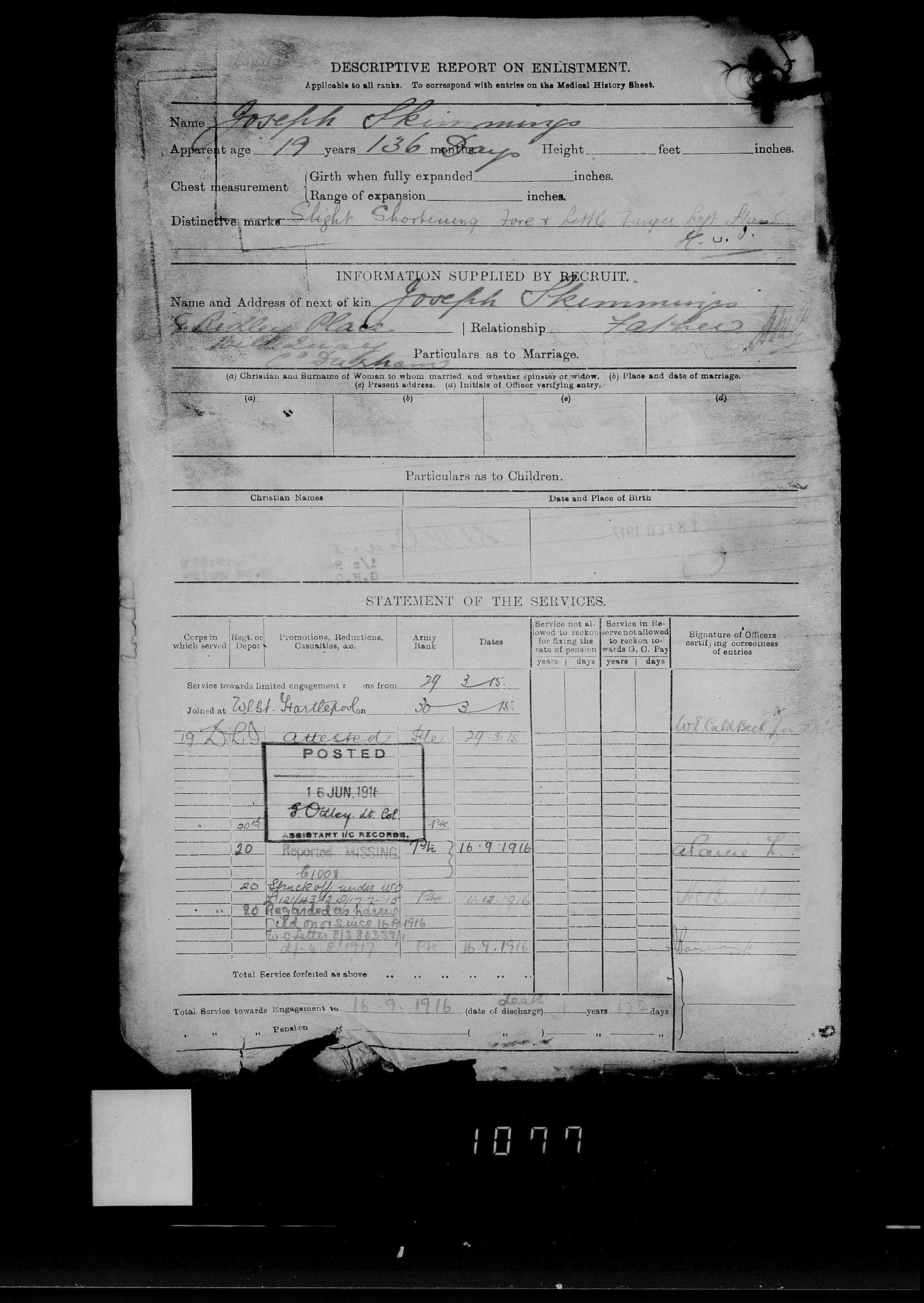 19th Bantams 20th Wearside Durham Light Infantry - Killed in Action Somme 1916 - Memorial Plaque