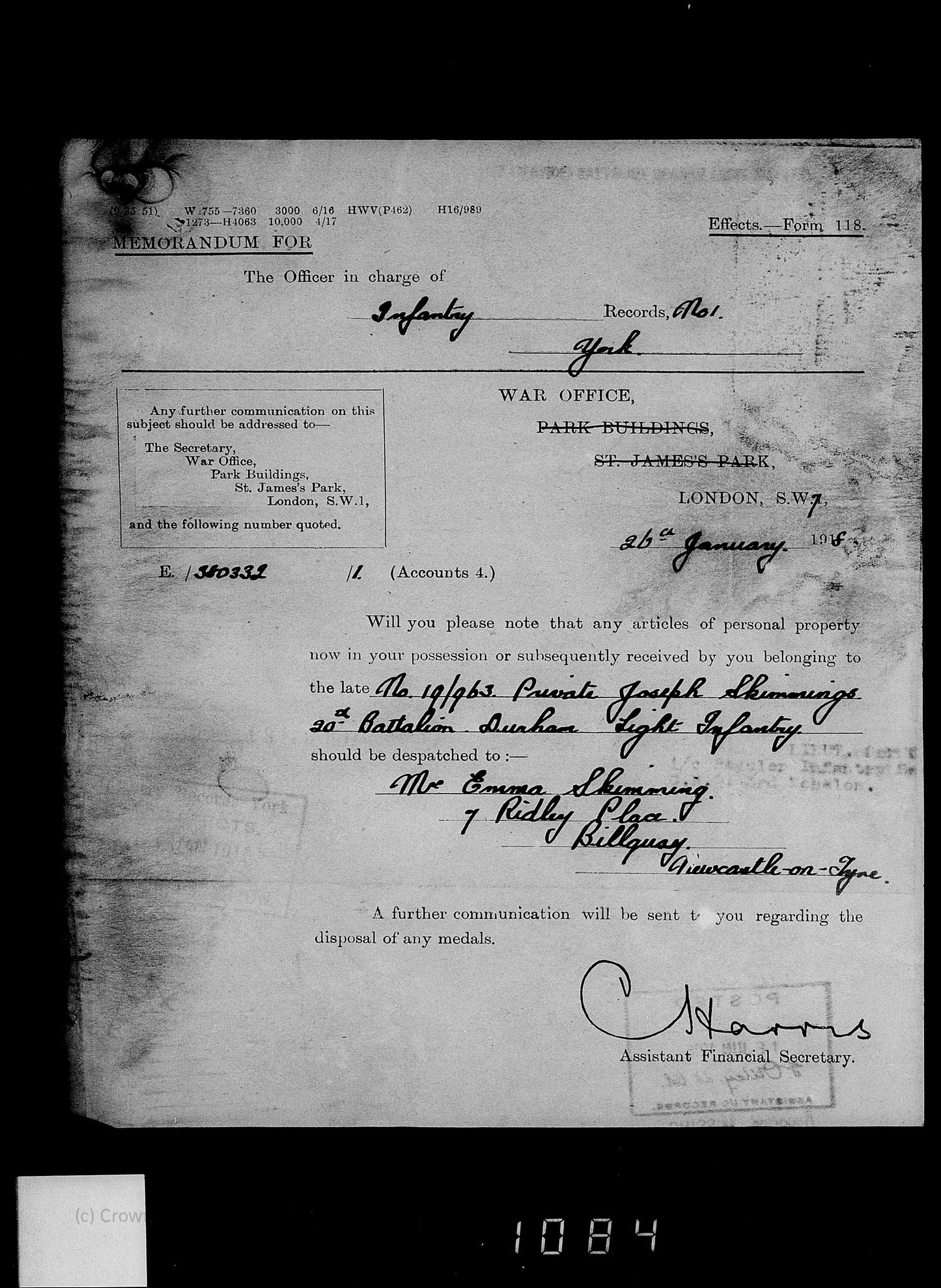 19th Bantams 20th Wearside Durham Light Infantry - Killed in Action Somme 1916 - Memorial Plaque