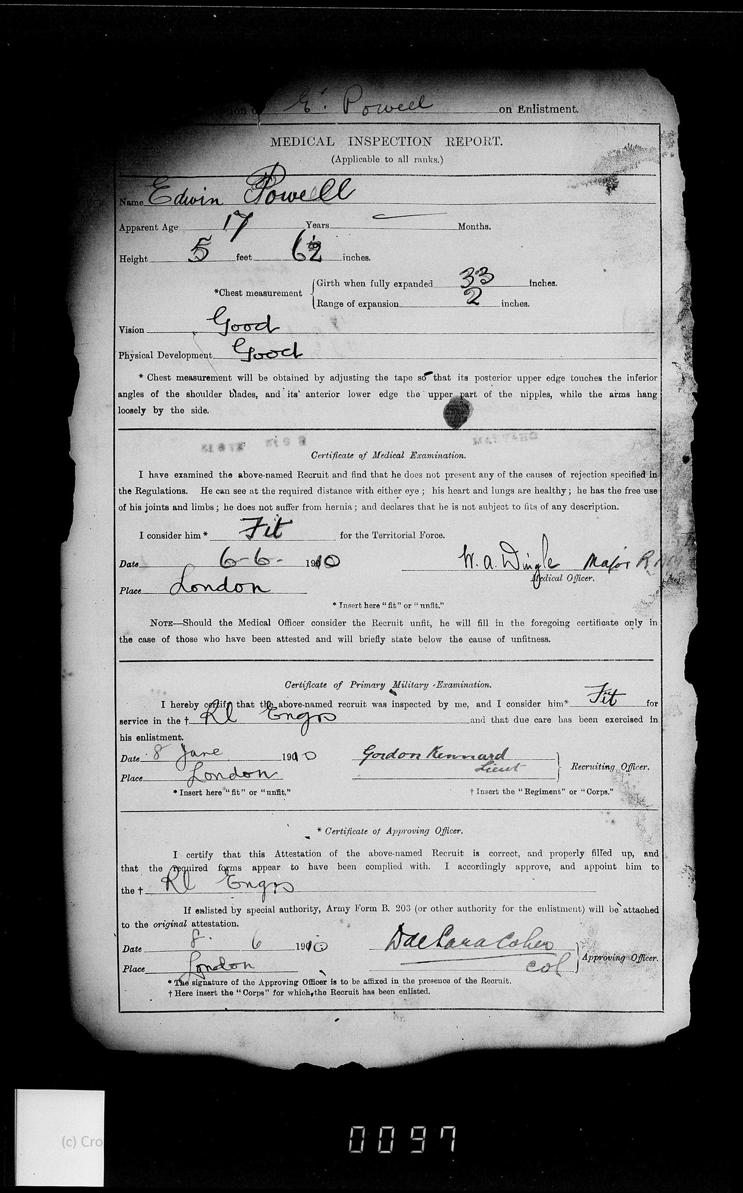 Royal Engineers Territorial Efficiency Medal Group WW1 Powell from Limehouse