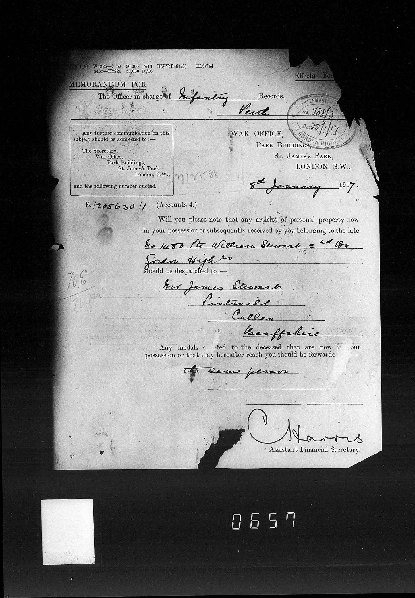 Gordon Highlanders - Killed in Action Battle of Loos Sept 1915 - WW1 Medal Trio - From Cullen, Banffshire