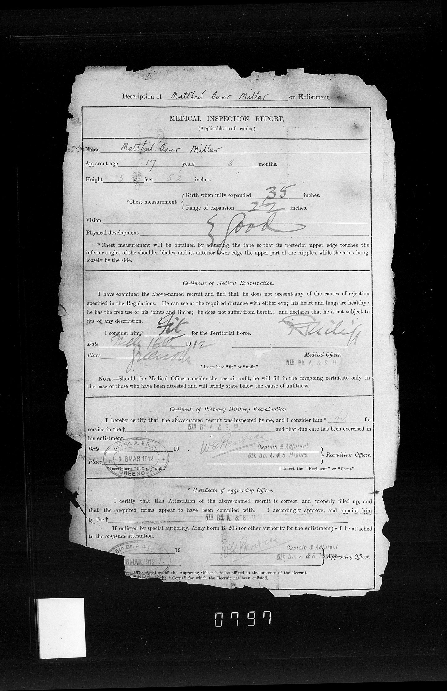 5th Bn. Argyll & Sutherland Highlanders – Killed in Action Palestine 1917 – WW1 Medal Trio & ID Bracelet – From Greenock