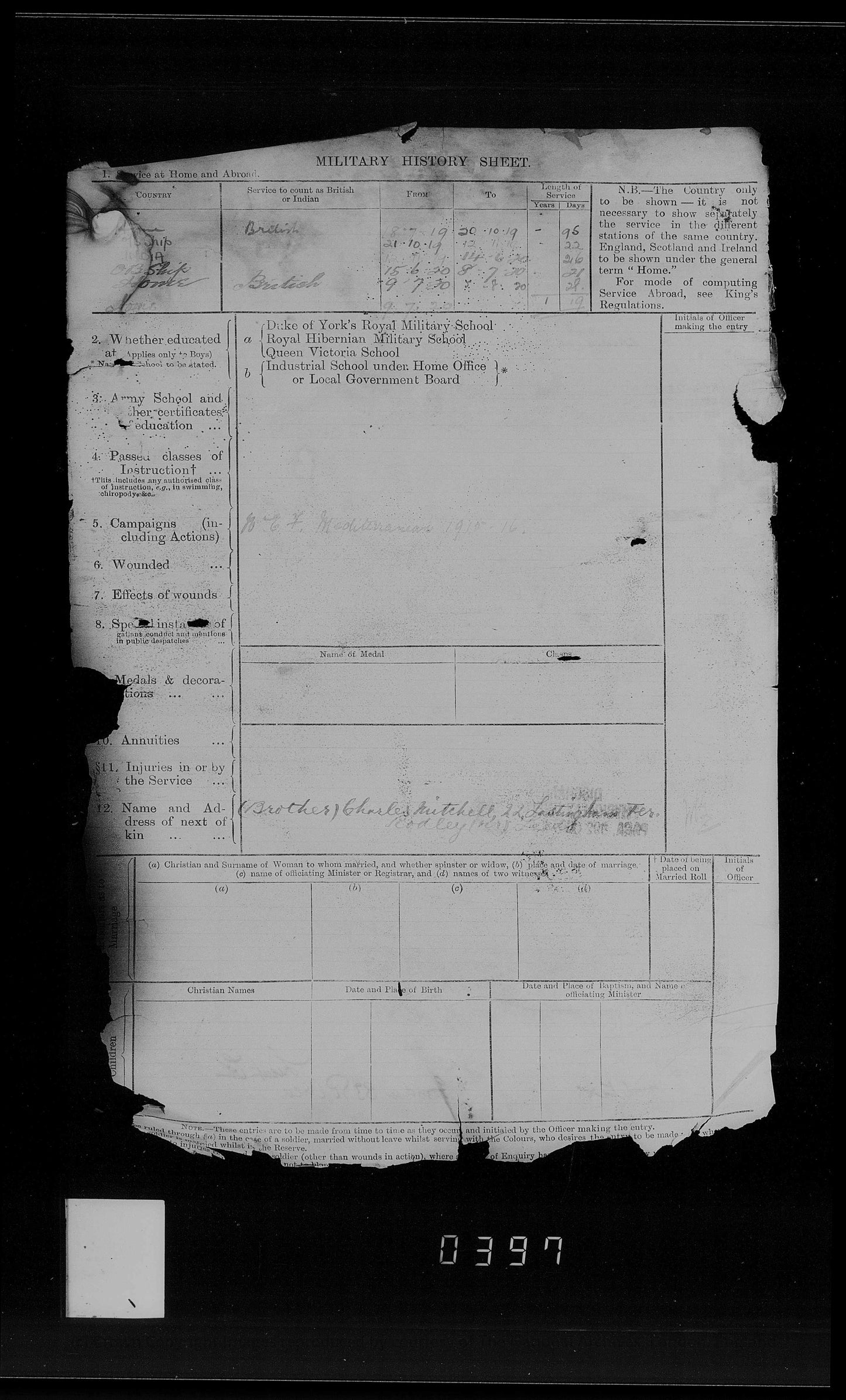 Royal Field Artillery - WW1 Medals - Rodley Leeds - Late West Riding Regiment - Victory Medal Returned