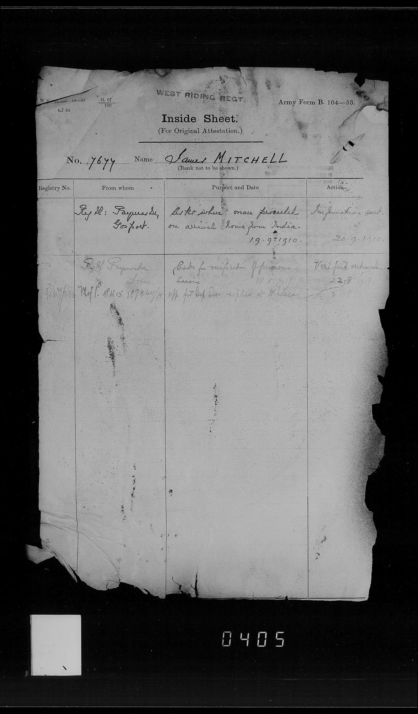 Royal Field Artillery - WW1 Medals - Rodley Leeds - Late West Riding Regiment - Victory Medal Returned