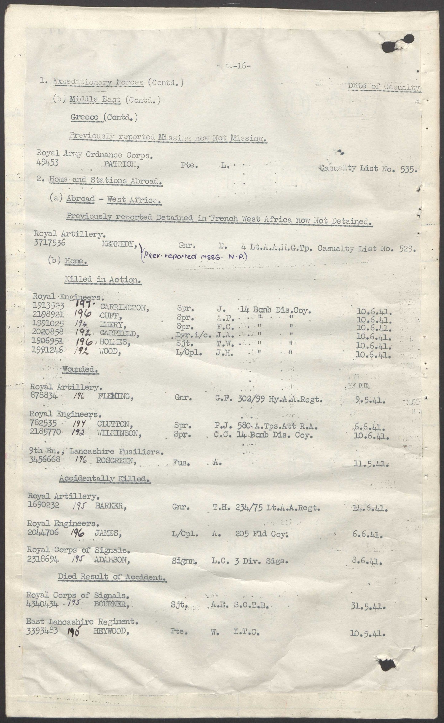 Royal Artillery (London Welsh) WIA Air Raid Orkney 1941 LSGC Medal REME WW2