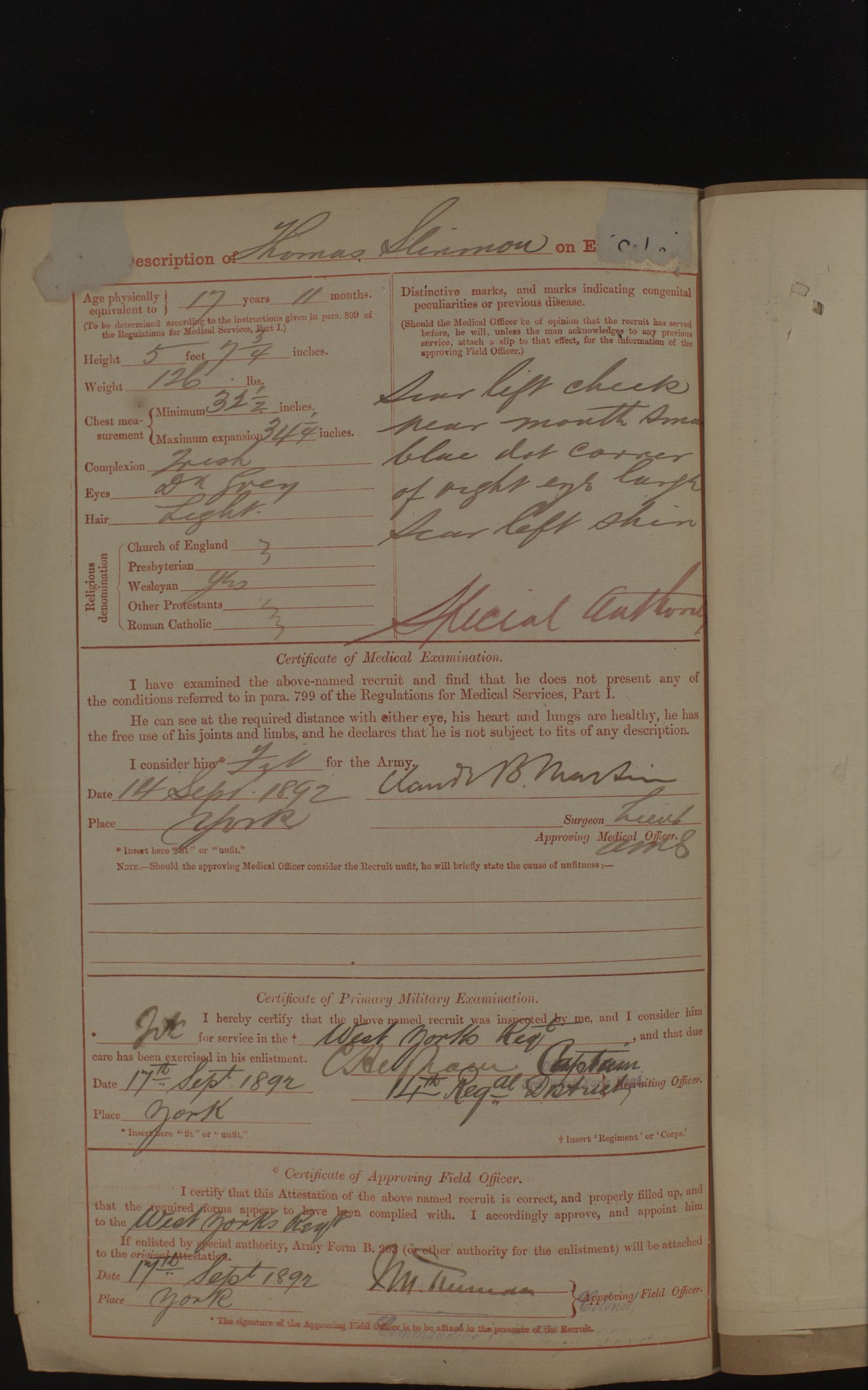 9th West Yorkshire Regiment - Company Sergeant-Major Killed in Action Gallipoli 1915 - Memorial Plaque