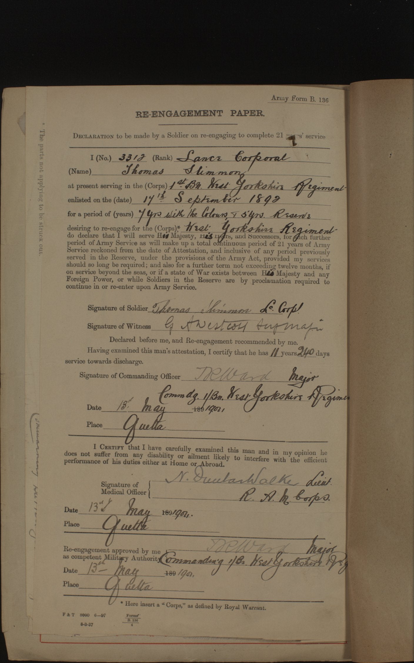 9th West Yorkshire Regiment - Company Sergeant-Major Killed in Action Gallipoli 1915 - Memorial Plaque