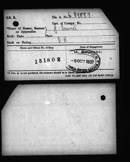 Mercantile Marine WW1 British Medal Pair TANNER Quartermaster & A.B. Edmonton