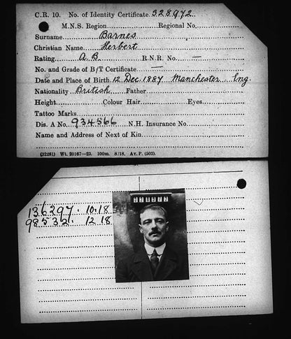 Mercantile Marine WW1 British Medal Pair Herbert BARNES From Manchester