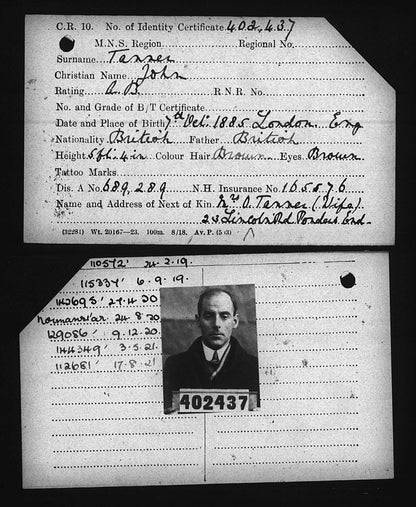 Mercantile Marine WW1 British Medal Pair TANNER Quartermaster & A.B. Edmonton